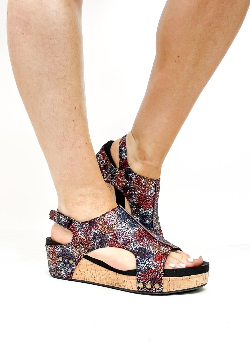 Corky's Black Washed Floral Volta II Sandals