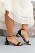 Corky's Black White Polka Dots Save The Date Heels