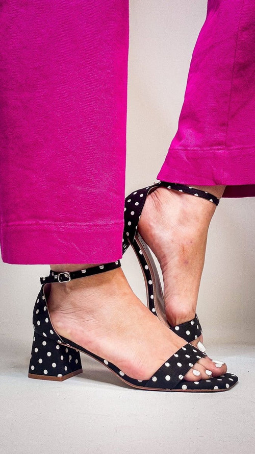 Corky's Black White Polka Dots Save The Date Heels