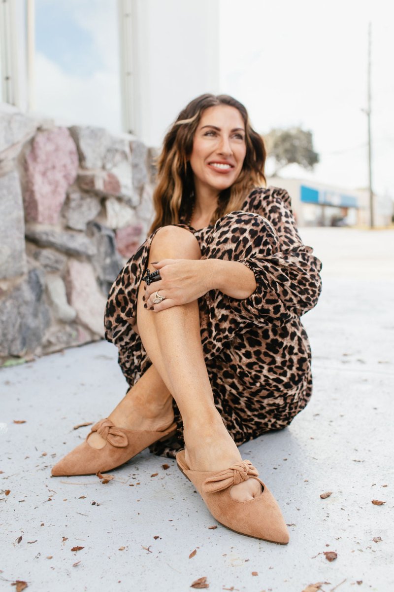 Corky's Camel Faux Suede Knotty But Nice Mules