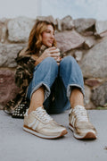 Corky's Gold Crinkle Metallic Kickoff Sneakers