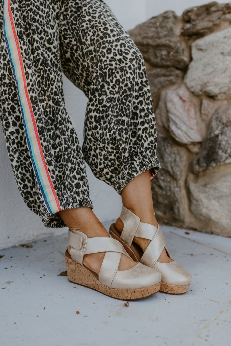 Corky's Gold Wash Metallic Case Closed Wedges