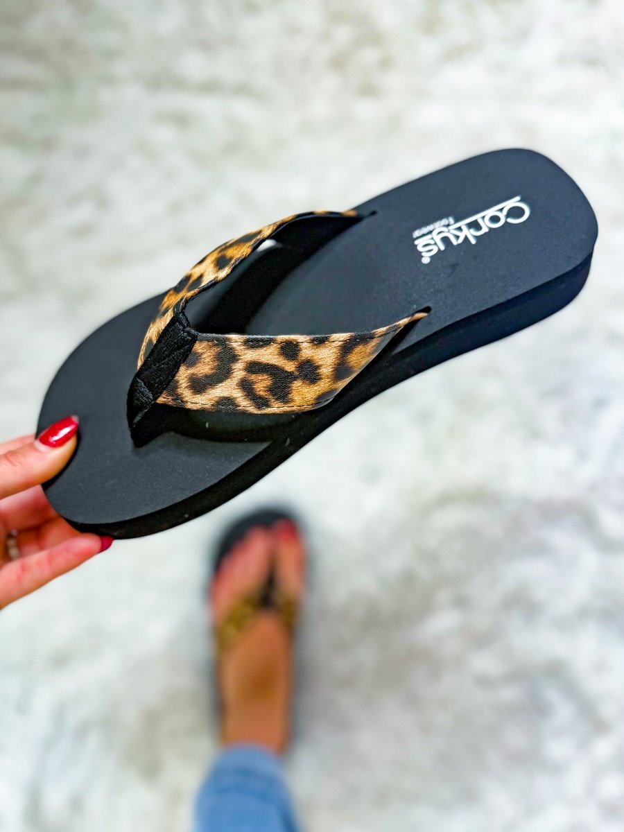 Corky's Leopard Overboard Sandals
