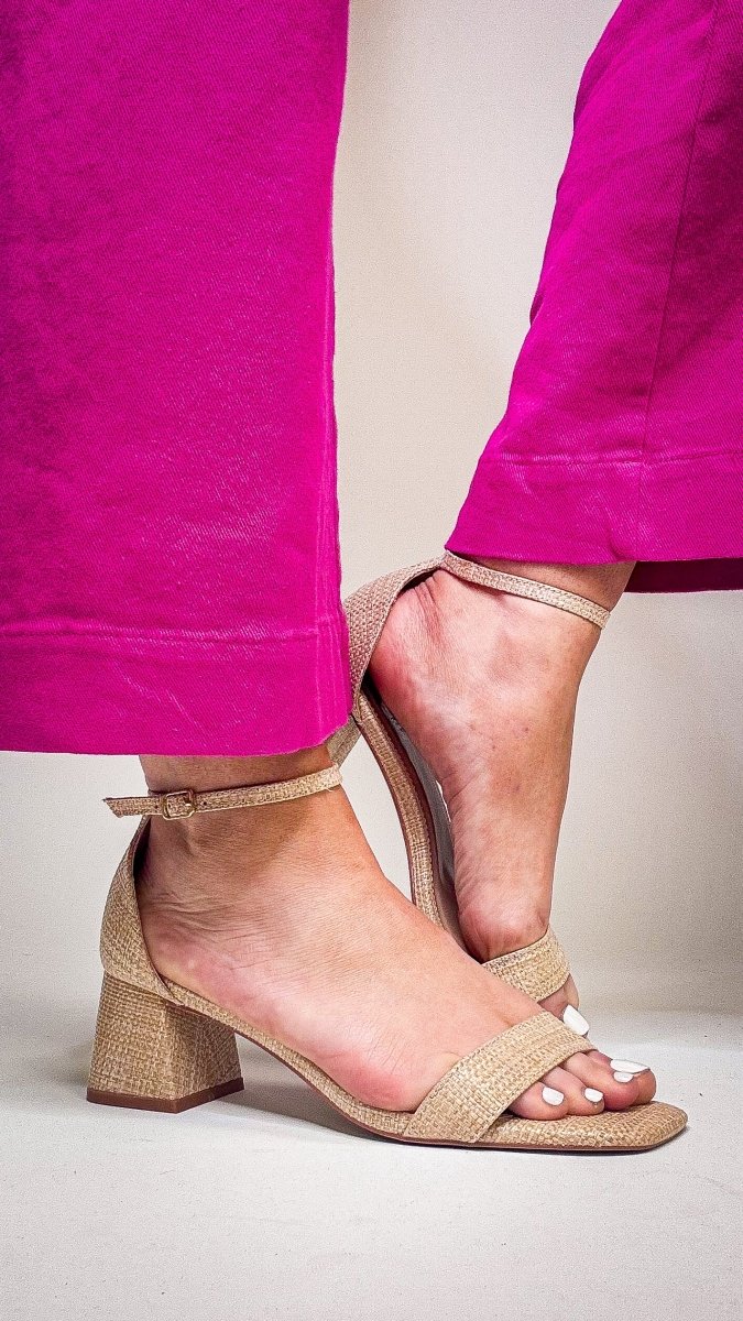 Corky's Raffia Save The Date Heels