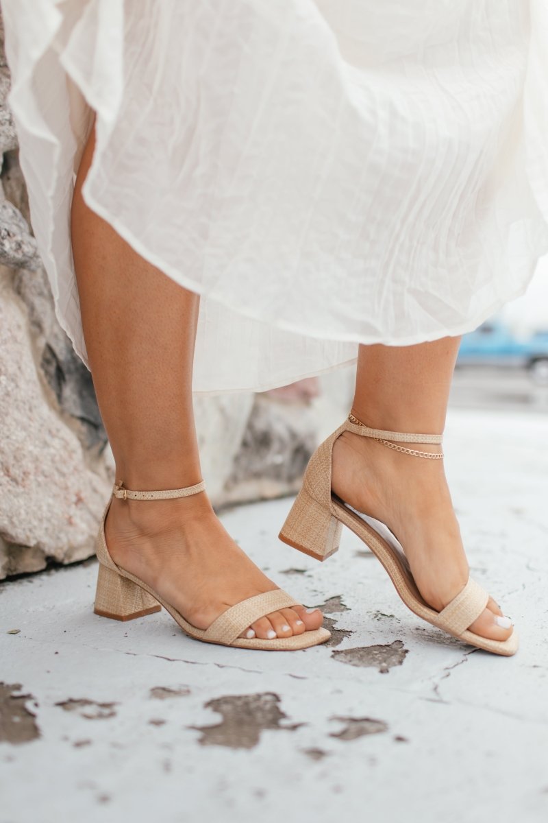 Corky's Raffia Save The Date Heels