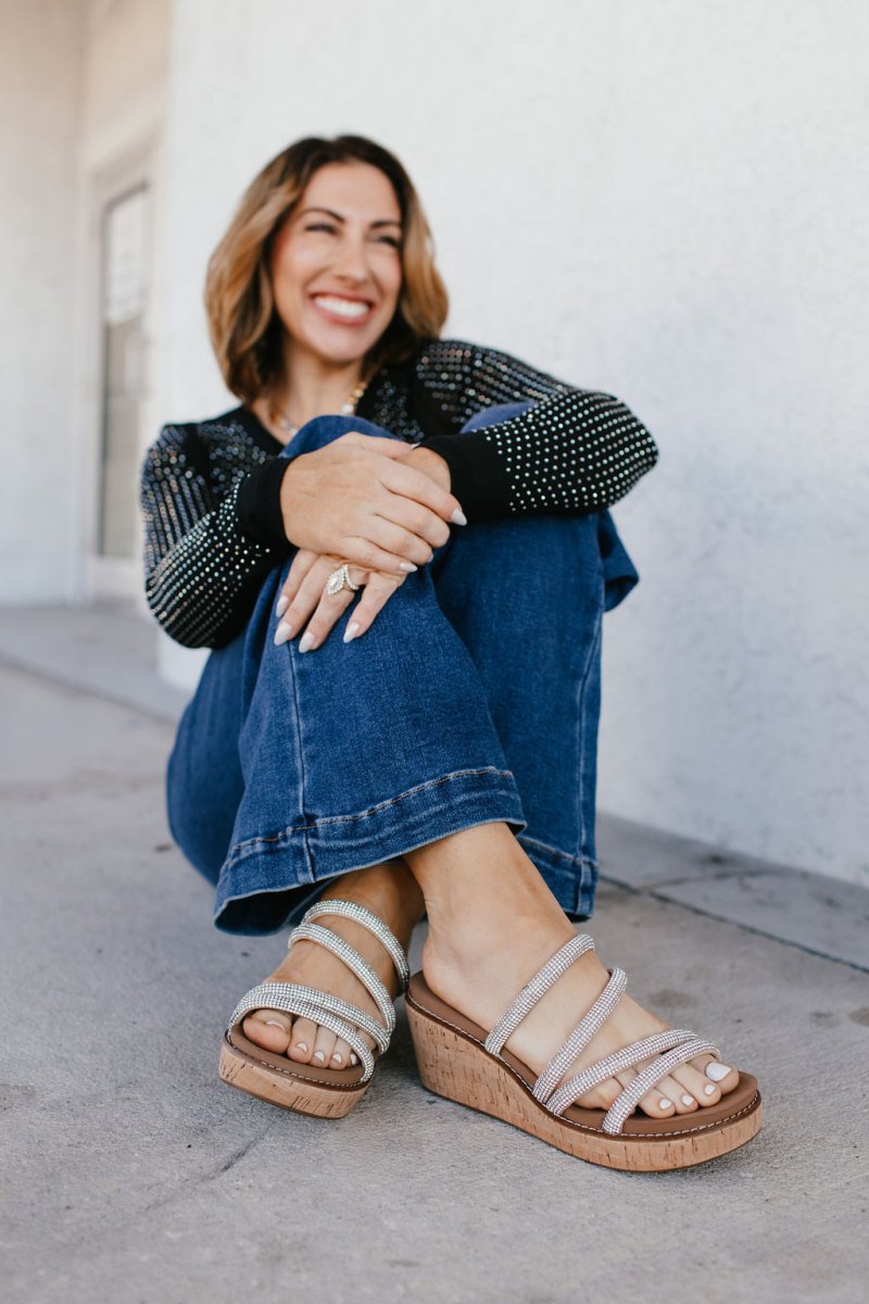 Corky's Rhinestone Champagne Toast Wedges