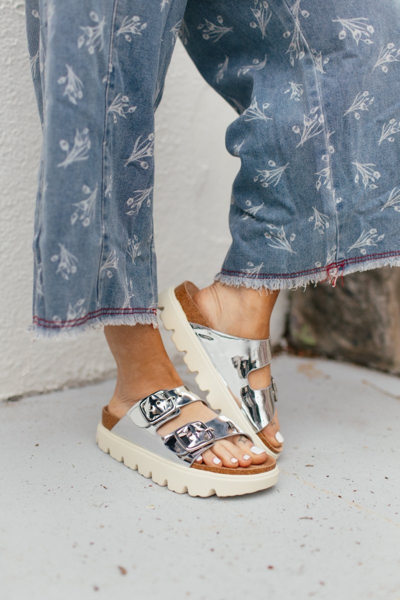 Corky's Silver Mirror Metallic Rumor Has It Sandals