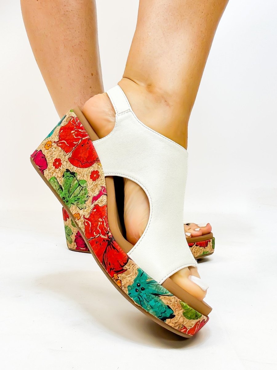 Corky's White Floral 2 Carley Sandals FINAL SALE