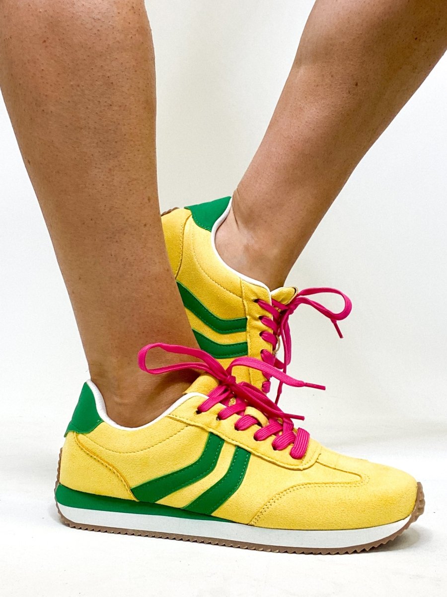 Corky's Yellow Green Combo Kickoff Sneakers