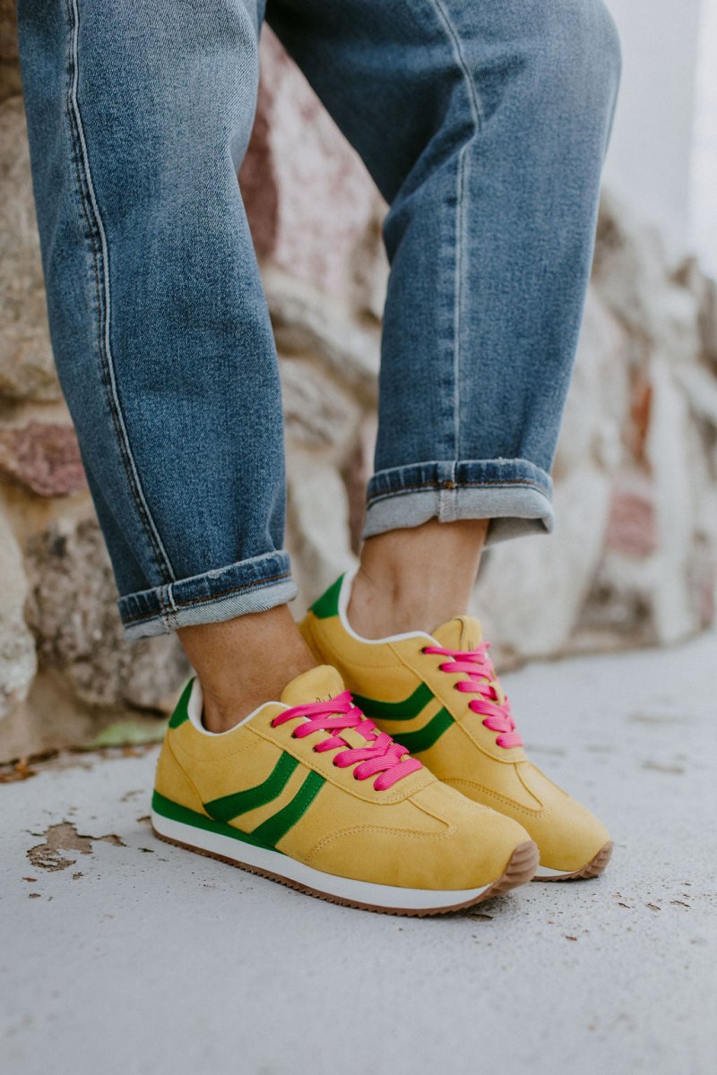 Corky's Yellow Green Combo Kickoff Sneakers