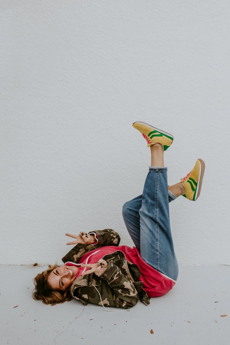 Corky's Yellow Green Combo Kickoff Sneakers