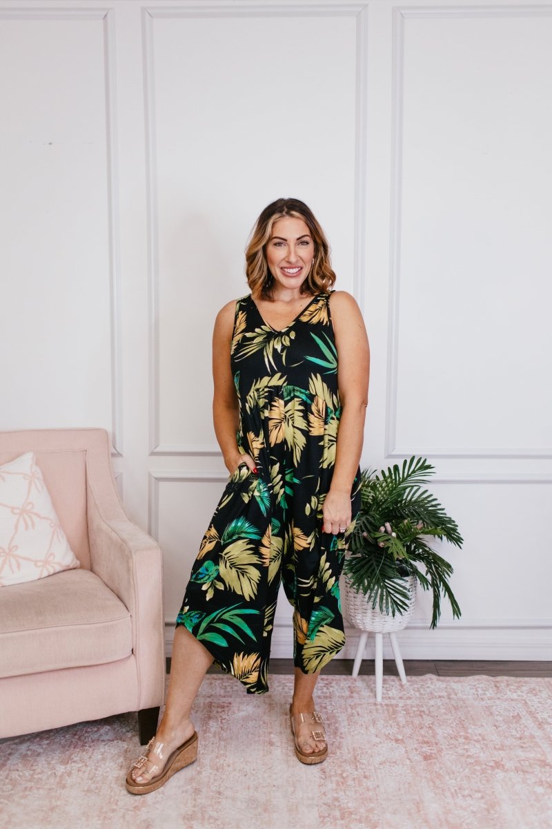 Phierce Fashions Jumpsuit in Tropical - Reg/Curvy FINAL SALE