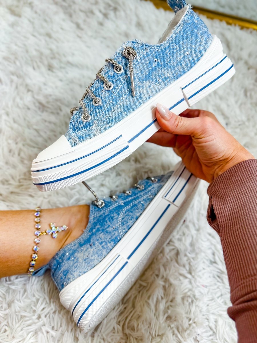 Very G Light Blue Aman Denim Sneakers