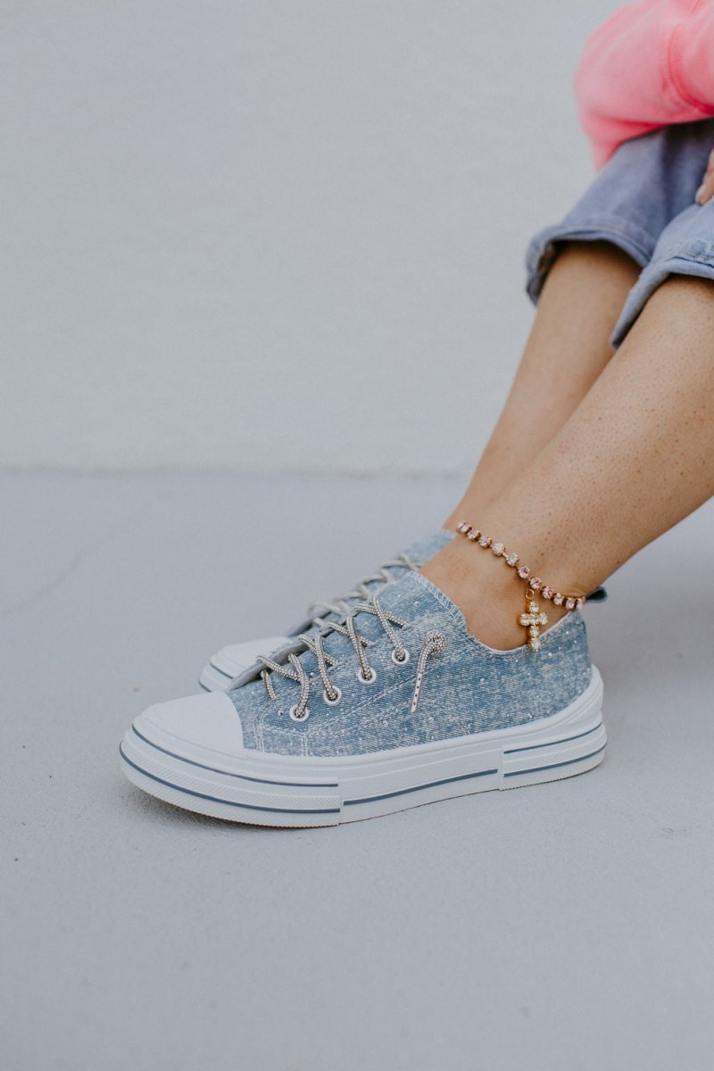 Very G Light Blue Aman Denim Sneakers