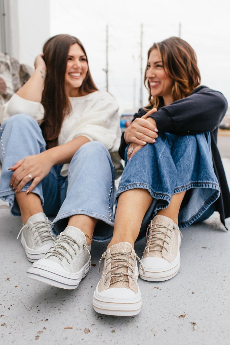Very G Silver Glitter Aman Sneakers